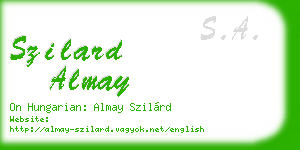 szilard almay business card